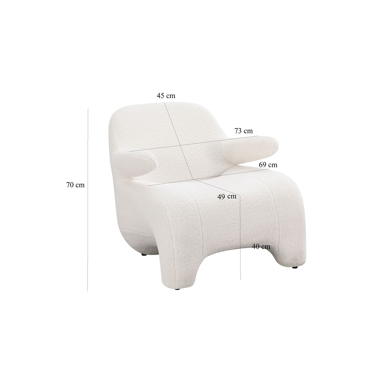 كرسي بوكلية عصري فاخر - أبيض فرو ناعم