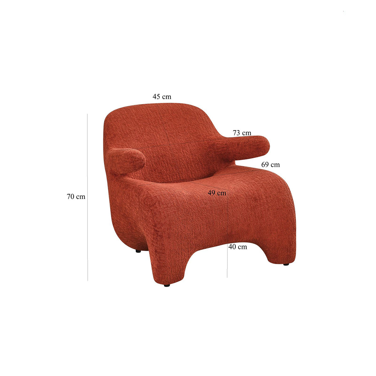 كرسي بوكليه عصري فاخر - برتقالي دافئ