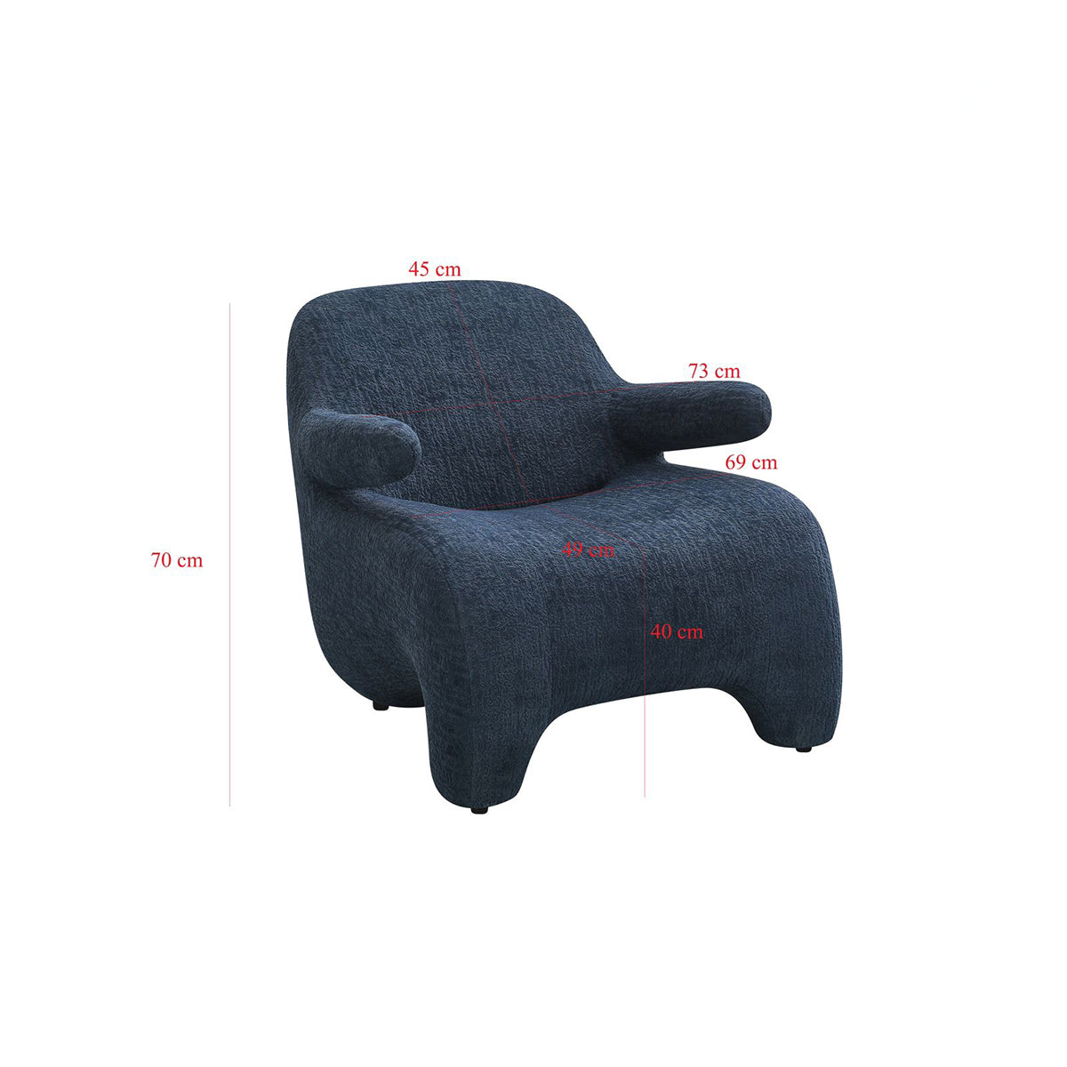 كرسي بوكلية عصري فاخر - كحلي فرو ناعم