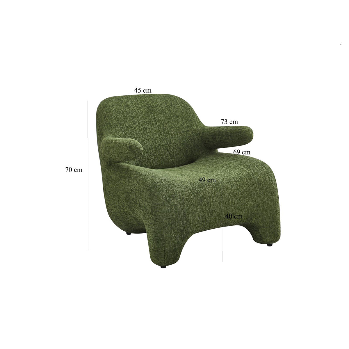 كرسي بوكلية عصري فاخر - أخضر فرو ناعم