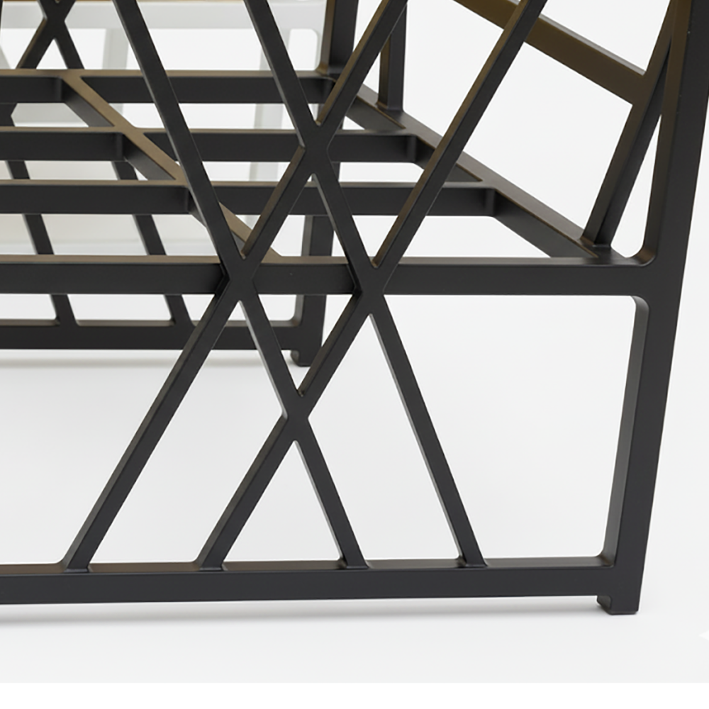 جلسة خارجية حديد اسود قواعد قوية  بـ 7 مقاعد