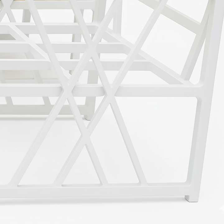 جلسة خارجية حديد ابيض بأرجل حديد قوي