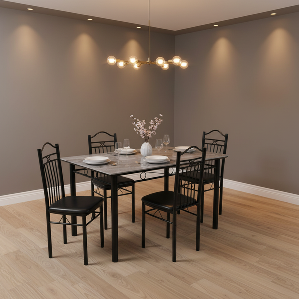 طاولة طعام سيراميك 1+4 SHD-10 رمادي