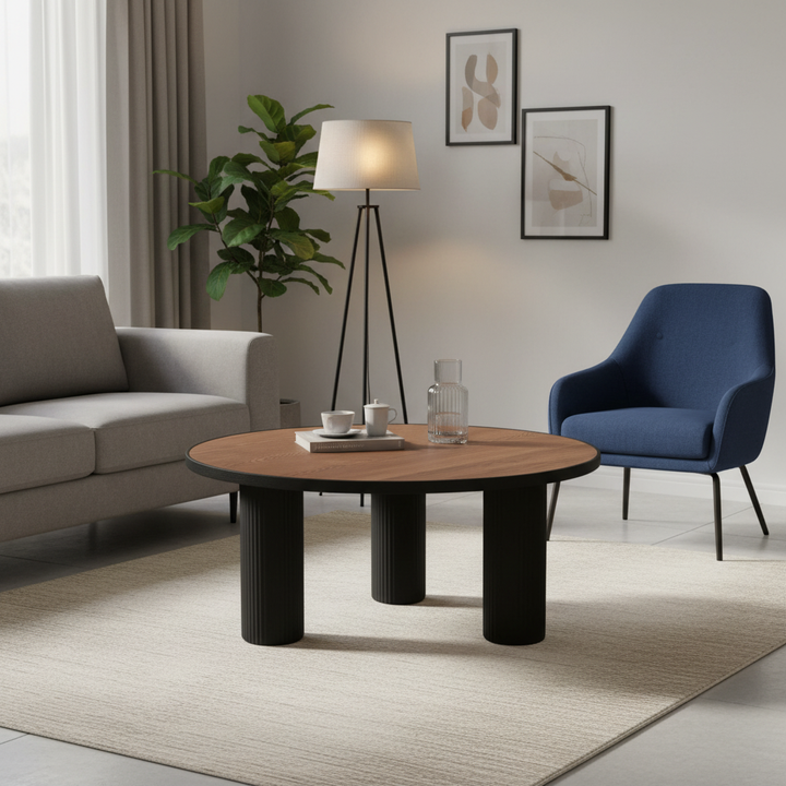 طاولة شاي HM631 أسود وبني