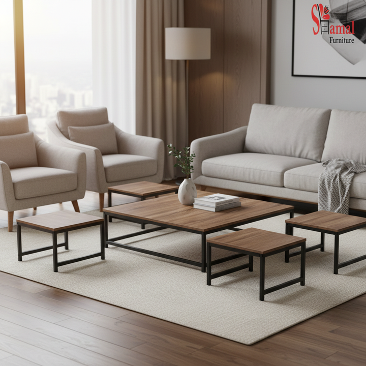 طقم طاولات شاي TS101 بني