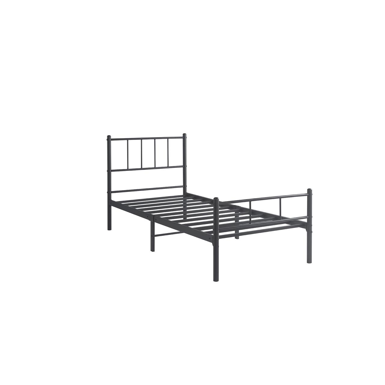 سرير حديد مفرد عصري - أسود أنيق