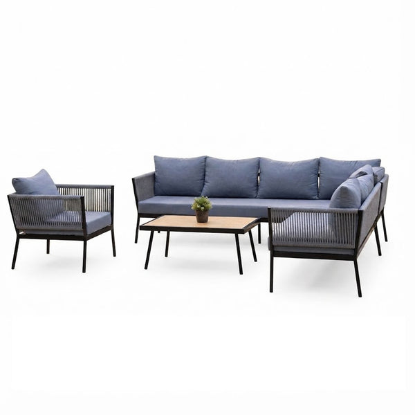 Outdoor rope seating for 7 people, gray