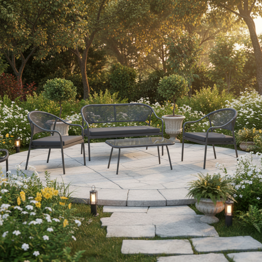 طقم كنب 4 شخص 211044 رمادي