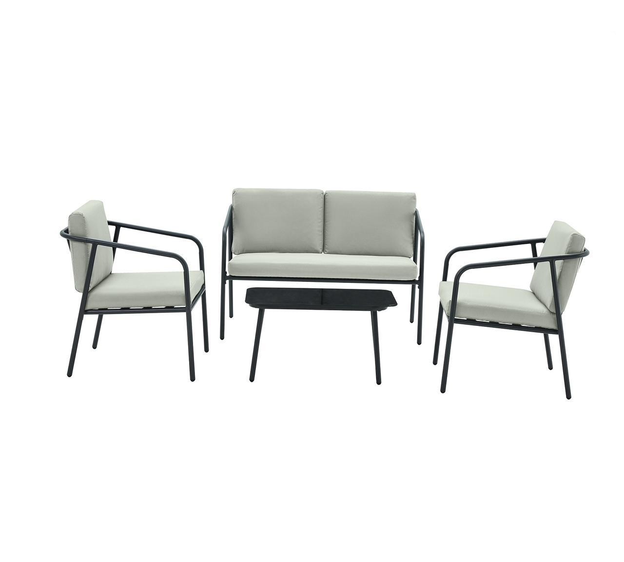 طقم كنب 4 شخص رمادي 