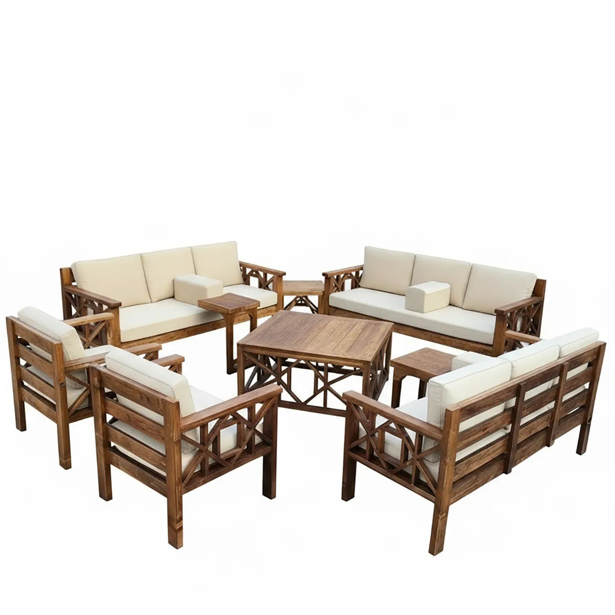 جلسة خارجية 11 مقعد خشب سويدي