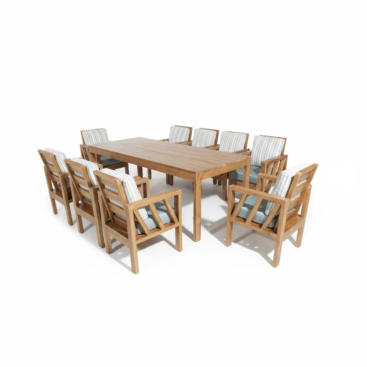 طاولة طعام خارجية 10 مقاعد خشب سويدي