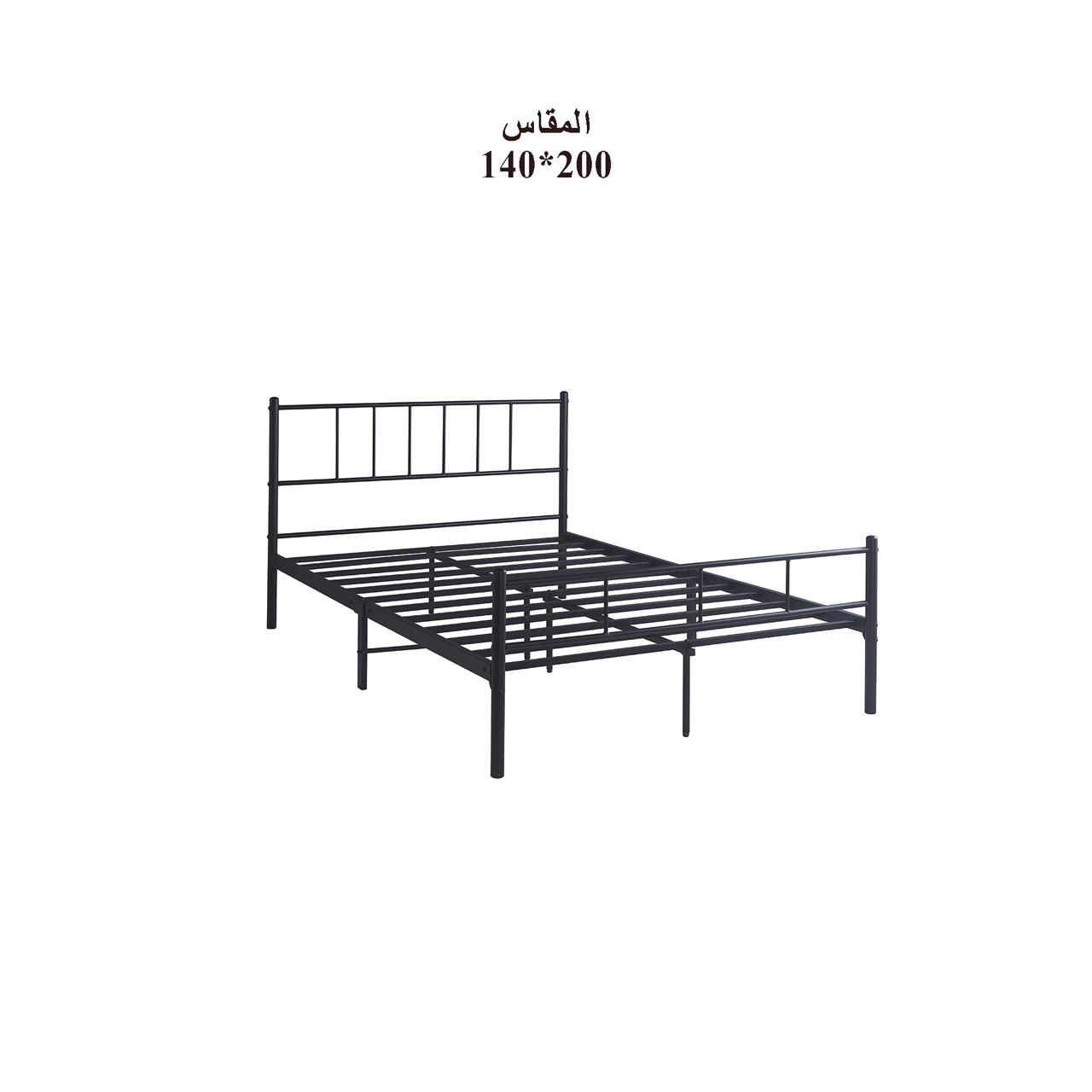 سرير حديد نفرين اسود 140*200