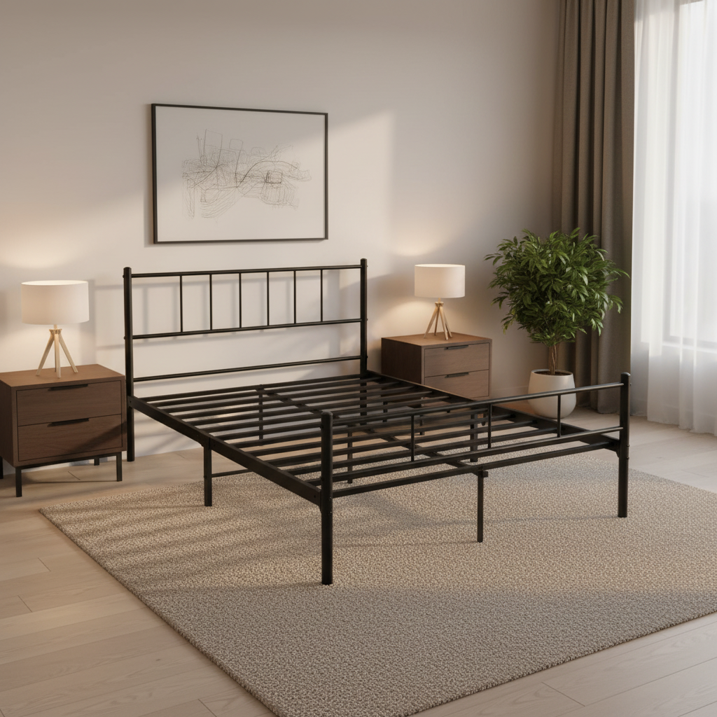 سرير حديد أسود