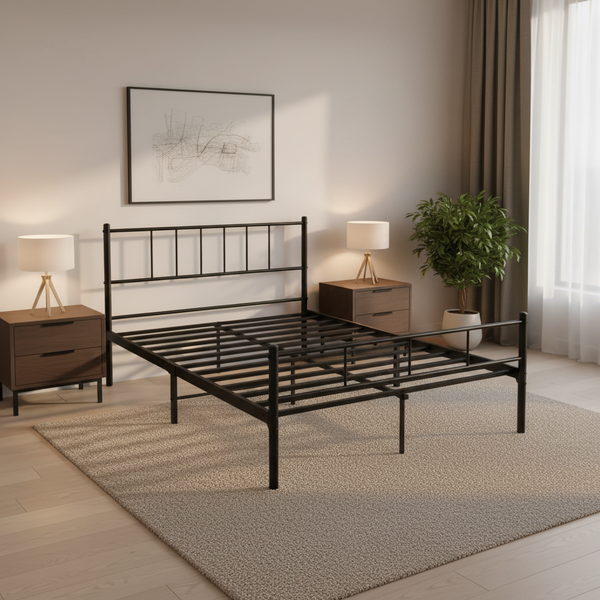 سرير حديد أسود