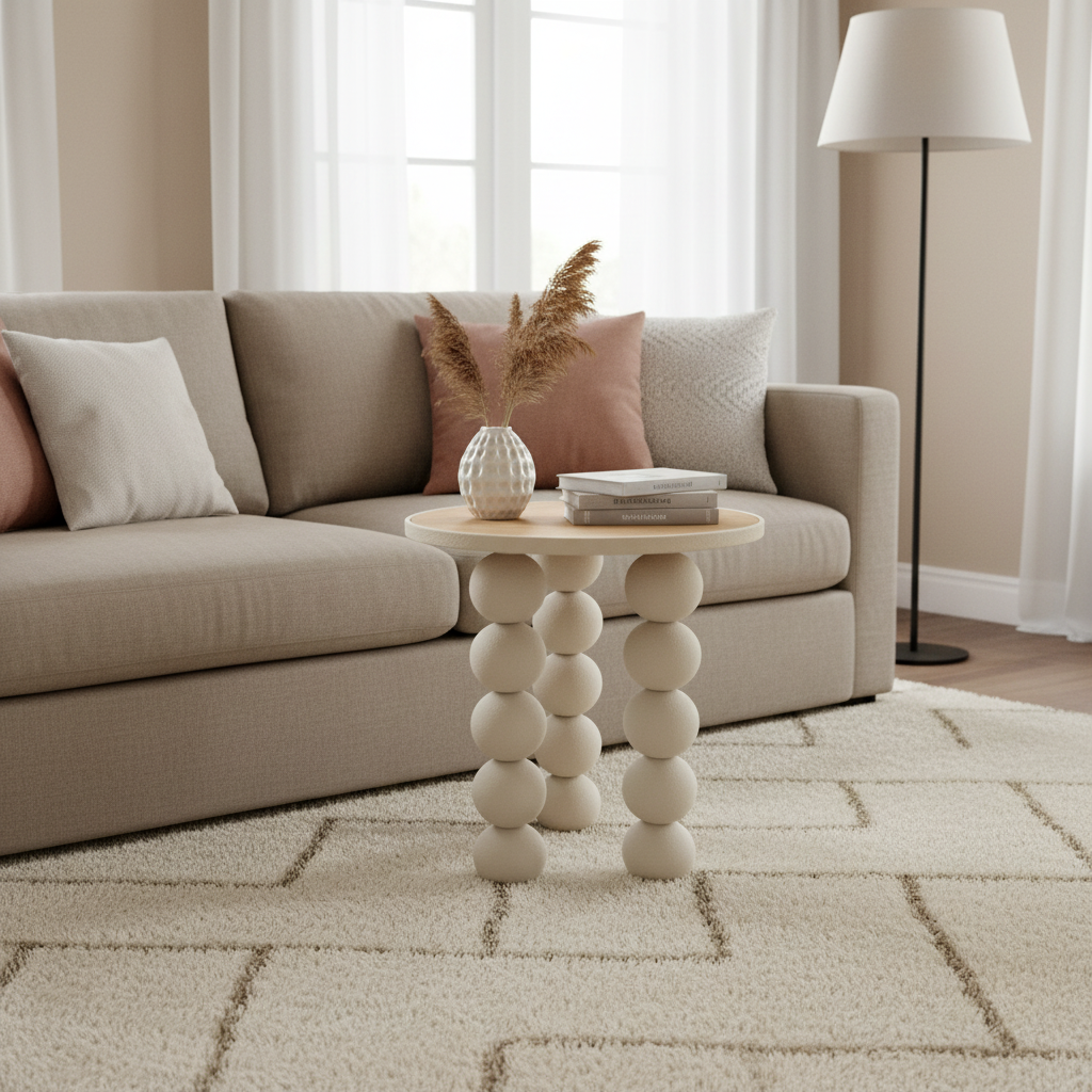 طاولة خدمة HM632 بيج وخشب