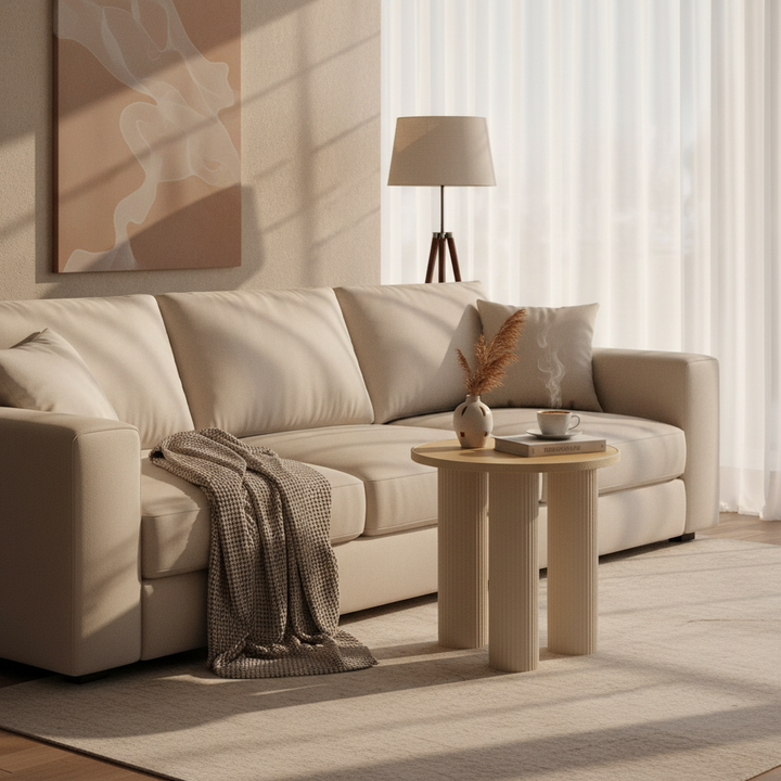 طاولة خدمة HM633 بيج وخشب