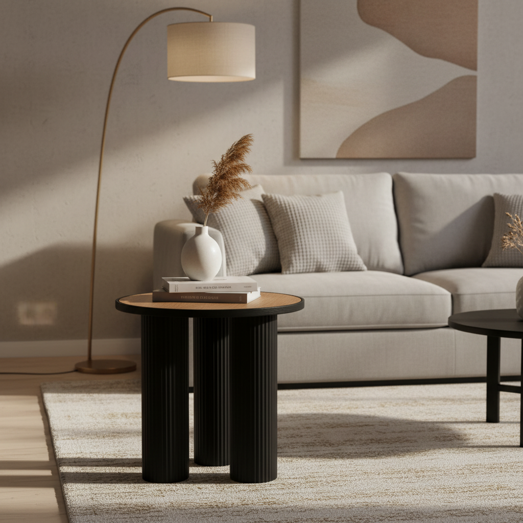 طاولة خدمة HM633 أسود وبني