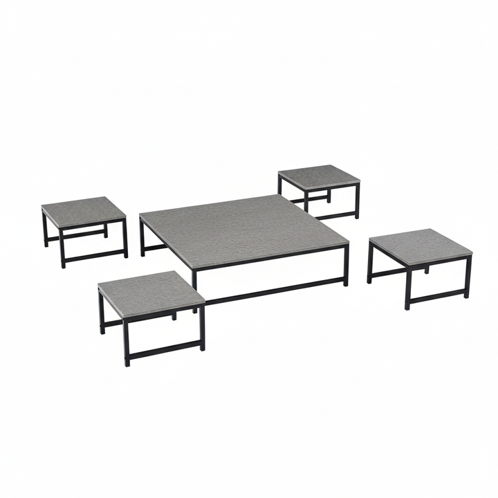 طقم طاولات شاي TS101 رمادي - خلفية بيضاء